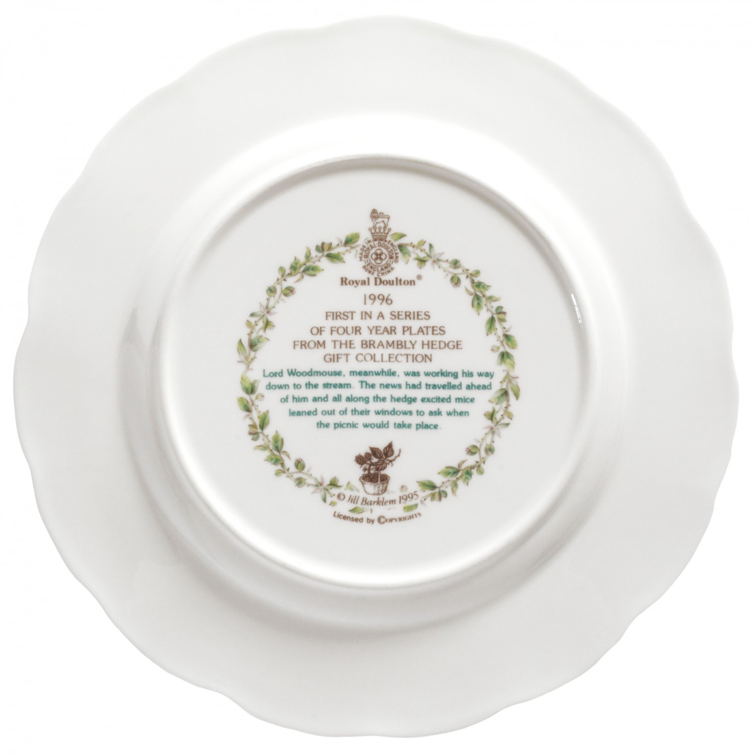   Brambly Hedge 1996 皿 Nivag Collectables: Royal Doulton - Brambly Hedge: 1996 Year Plate