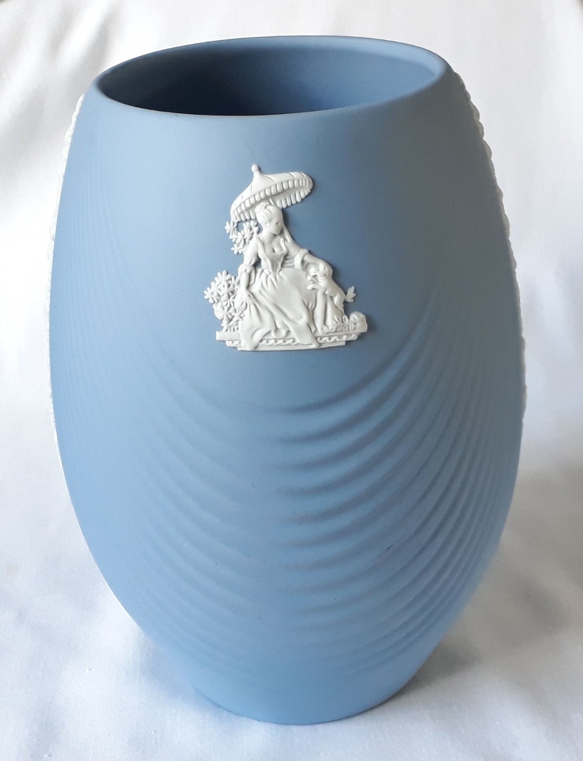 Nivag Collectables Wedgwood Blue Jasperware Vase 7 3/4 Inch
