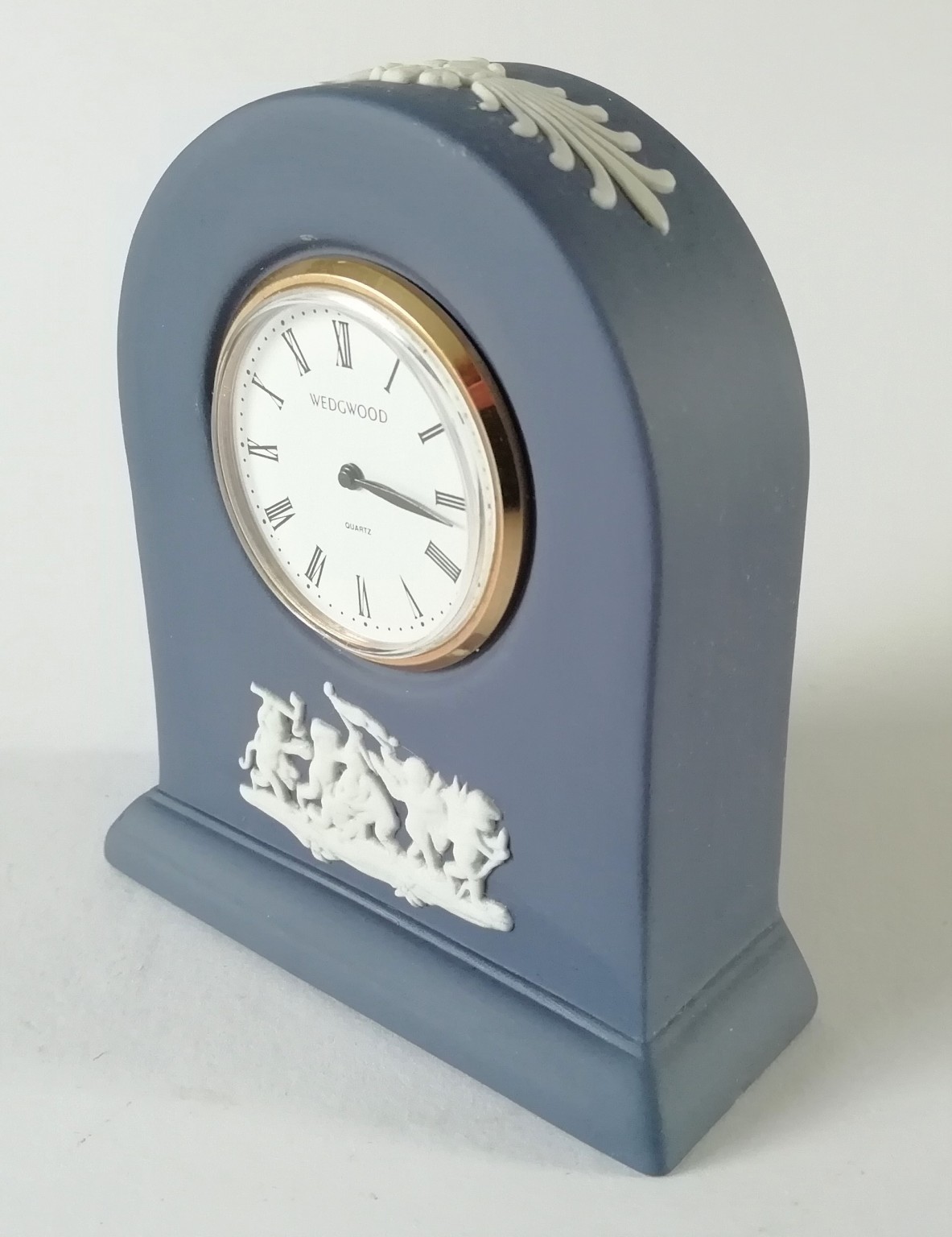 Nivag Collectables Wedgwood Portland Blue Jasperware Domed Clock